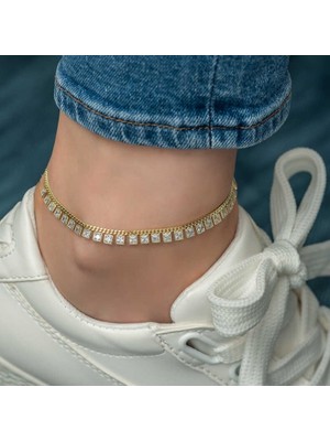 925 Gümüş Gurmet Zirkon Taşlı 925 Ayar Gümüş Halhal