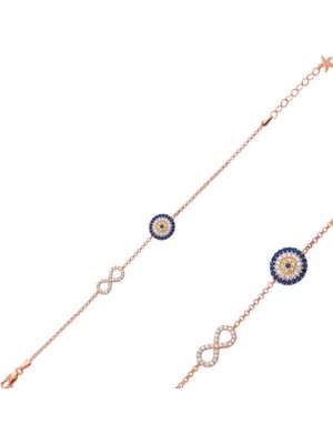 925 Gümüş Nazar Sonsuzluk 925 Ayar Gümüş Bileklik