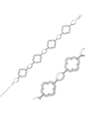 925 Gümüş Çiçek Bayan 925 Ayar Gümüş Bileklik