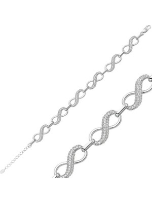 925 Gümüş Sonsuzluk Serisi 925 Ayar Gümüş Bileklik