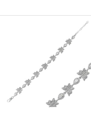 925 Gümüş Kelebek Detay  925 Ayar Gümüş Bileklik