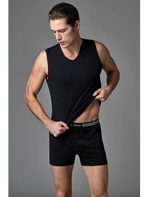 Eros Erkek 4'lü V Yaka Kolsuz Penye Fanila Atlet