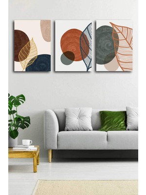 Stella Store Soyut Modern Minimal  Kanvas Tablosu 3'lü Canvas Tablo Seti
