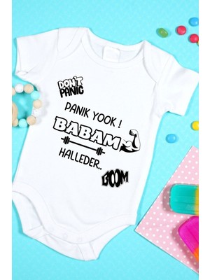 Tuğba Baby Özel Tasarım Bebek Zıbın - Çıtçıtlı Body (Don't Panic Babam Halleder)