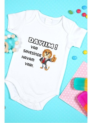 Tuğba Baby Özel Tasarım Bebek Zıbın - Çıtçıtlı Body (Dayım Var Sayesinde Havam Var!)