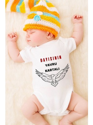 Tuğba Baby Özel Tasarım Bebek Zıbın - Çıtçıtlı Body (Dayısının Yavru Kartalı)