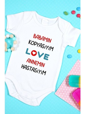 Tuğba Baby Özel Tasarım Bebek Zıbın - Çıtçıtlı Body (Babamın Kopyasın Love Anne)