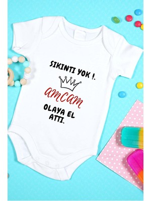 Tuğba Baby Özel Tasarım Bebek Zıbın - Çıtçıtlı Body (Sıkıntı Yok Amcam Olaya El Attı.!)