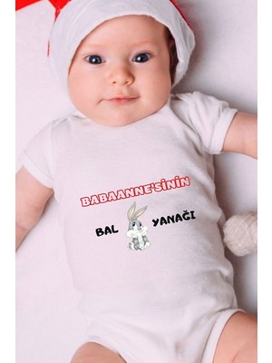 Tuğba Baby Özel Tasarım Bebek Zıbın - Çıtçıtlı Body (Babaannesinin Bal Yanağı)