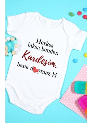 Tuğba Baby Özel Tasarım Bebek Zıbın - Çıtçıtlı Body (Doymaz Ki Kardeşim!)