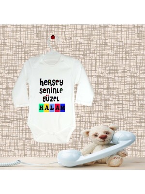Tuğba Baby Herşey Seninle Güzel Halam Baskılı Bebek Zıbını