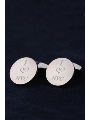 Kravatkolik Füme Renk I Love New York City Hediye Kol Düğmesi