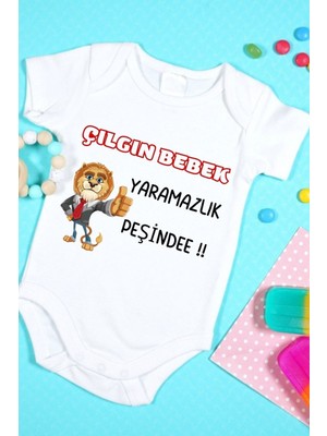 Tuğba Baby Özel Tasarım Bebek Zıbın - Çıtçıtlı Body Çılgın Bebek Yaramazlık Peşinde