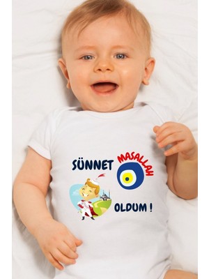 Tuğba Baby Özel Tasarım Bebek Zıbın - Çıtçıtlı Body (Sünnet Oldum)
