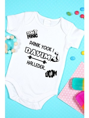 Tuğba Baby Özel Tasarım Bebek Zıbın - Çıtçıtlı Body (Don't Panic Dayım Halleder)