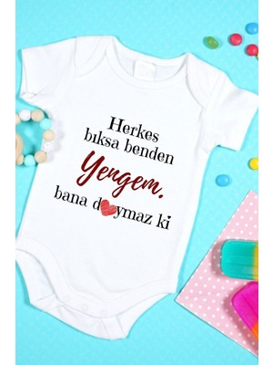 Tuğba Baby Özel Tasarım Bebek Zıbın - Çıtçıtlı Body (Doymaz Ki Yengem!)