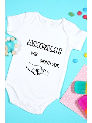 Tuğba Baby Özel Tasarım Bebek Zıbın - Çıtçıtlı Body (Amcam Var Sıkıntı Yok!)