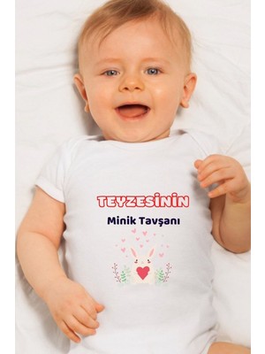 Tuğba Baby Özel Tasarım Bebek Zıbın - Çıtçıtlı Body (Teyzesinin Minik Tavşanı )