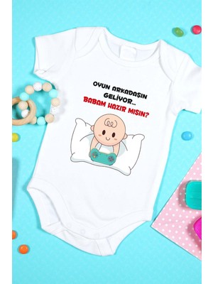 Tuğba Baby Özel Tasarım Bebek Zıbın 0-3 Yaşa Kadar Uygun(Oyun Arkadaşın Geliyor Babam Hazır Mısın?