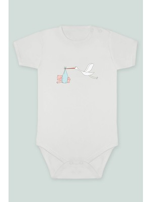Tuğba Baby Pelikan Bebek 3 Baskılı Bebek Body Zıbın Kısa Kollu Çıt Çıtlı Body