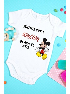 Tuğba Baby Özel Tasarım Bebek Zıbın - Çıtçıtlı Body (Sıkıntı Yok Amcam Olaya El Attı.)