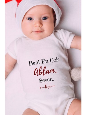 Tuğba Baby Özel Tasarım Bebek Zıbın - Çıtçıtlı Body Beni En Çok Ablam Sever!