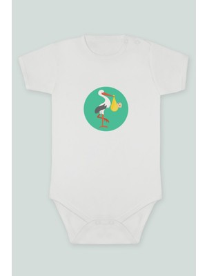 Tuğba Baby Pelikan Bebek 5 Baskılı Bebek Body Zıbın Kısa Kollu Çıt Çıtlı Badi %100 Pamuk