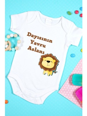 Tuğba Baby Özel Tasarım Bebek Zıbın - Çıtçıtlı Body (Dayısının Yavru Aslanı)