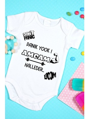 Tuğba Baby Özel Tasarım Bebek Zıbın - Çıtçıtlı Body (Don't Panic Amcam Halleder)