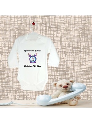 Tuğba Baby Uyandırma Servis Iuykusuz Hergece Baskılı Unisex Bebek Beyaz Zıbını
