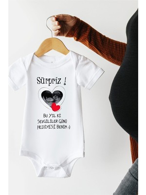 Tuğba Baby Sevgililer Günü Hediyesi Benim Baskılı Yarım Kollu Bebek Zıbını