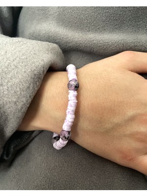 Padore Accessory Kadın - Çok Zarif, Doğal Taşlı Lila Bileklik | Handmade