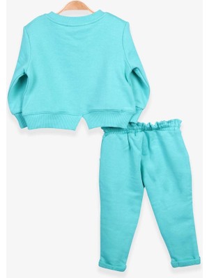 Breeze Kız Çocuk Eşofman Takım Pullu Su Yeşili Soft Giyim (1-4 Yaş)