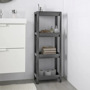 Trend Maison Vesken 4 Katlı Banyo Raf Ünitesi Gri Düzenleyici Şampuan Havluluk Deterjan Dolabı