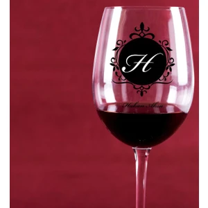 Kişiye Özel Harfli Isimli Renkli Baskılı Şarap Kadehi - 9