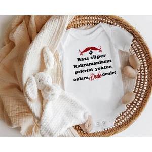 Niles Baby Shop Nilesbabyshop Bazı Süper Kahramanların Pelerini Yoktur Onlara Dede Denir Yazılı Kısa Kol Zıbın