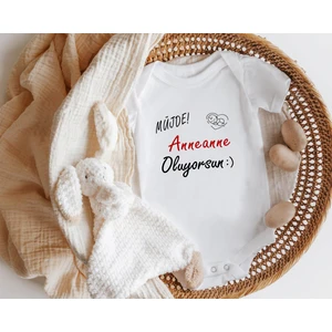 Niles Baby Design For Baby Müjde Anneanne Oluyorsun Yazılı Kısa Kol Zıbın