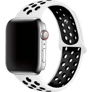 Apple Watch Uyumlu 7 (45MM) Kordon Esnek Silikon Delikli Şık Tasarım (Sadece Kordondur)