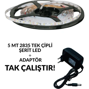 Hero Led 5 Metre Tek Çipli Iç Mekan Şerit LED +Adaptör Set Günışığı