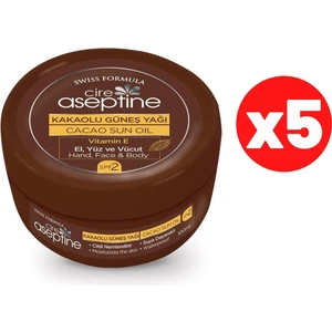 Cire Aseptine Kakaolu Güneş Yağı 100 ml . .spf 2 E Vitaminli.5 Li PAKET.5X100 Ml..aile Boyu Koruma..