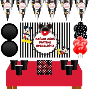Parti Furyası Miki  Afişli  16 Kişilik Doğum Günü Parti Malzemeleri