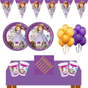 Parti Furyası Prenses Sofia  Doğum Günü Konsepti 16 Kişilik Prenses Sofia  Doğum Günü Seti