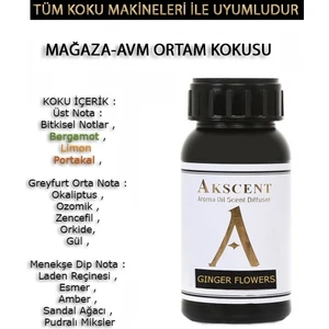 Tüm Koku Makinelerine Uyumlu Ginger Flowers Koku Makinesi Koku Kartuşu Esansı 100 ml