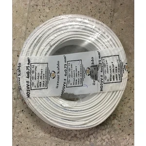 4x0.75 Ttr Beyaz Kablo Tam Bakır 100 Metre