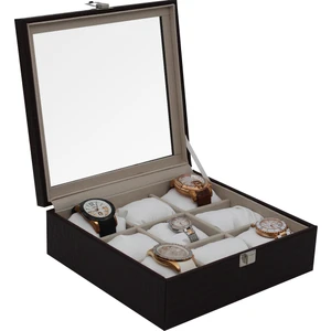 Stand Market  Saat Kutusu 9'lu Kroko Kahve