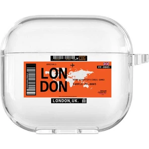 Apple Airpods 3. Nesil Uyumlu London Desenli Premium Silikonlu Şeffaf Airpods Kılıfı