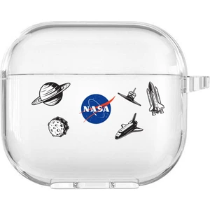 Apple Airpods 3. Nesil Uyumlu Nasa Desenli Premium Silikonlu Şeffaf Airpods Kılıfı