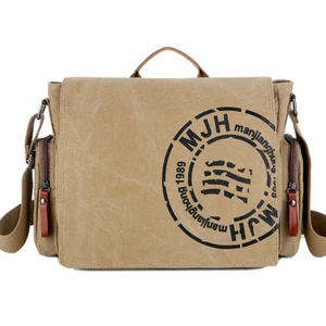 Erkek Su Geçirmez Kanvas Omuz Çantası 14 15.6 17" Laptop Çantası (Yurt Dışından)