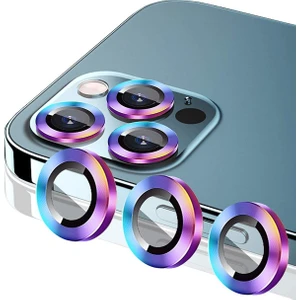 Apple iPhone 11 Uyumlu Gökkuşağı Temperli Kamera Lens Koruyucu