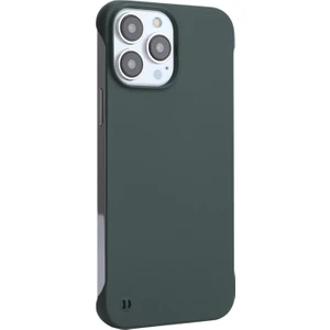 Apple iPhone 13 Pro Için Sert Pc Kauçuk Mat Çerçevesiz Öizilmez Telefon Kılıfı - Siyah/yeşil (Yurt Dışından)